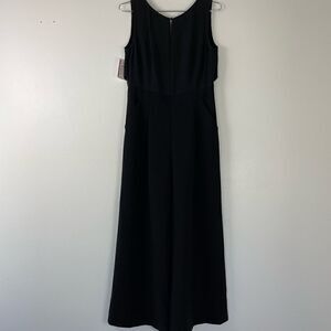 NWT Lafayette 148 Black Sleeveless Cropped Romper Size 2